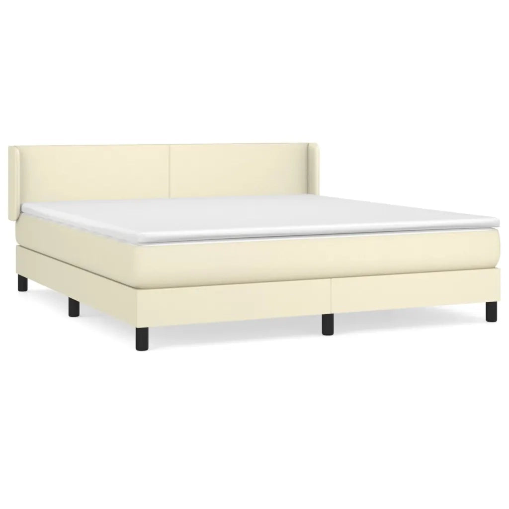 Giroletto a Molle con Materasso Crema 160x200 cm in Similpelle 3130669