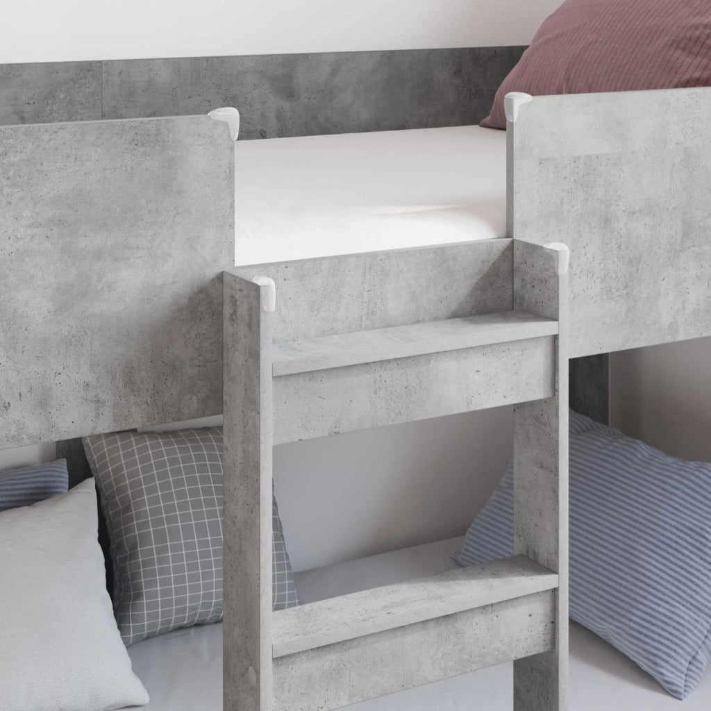Letto a Castello per Bambini Grigio cemento 100 x 190 cm