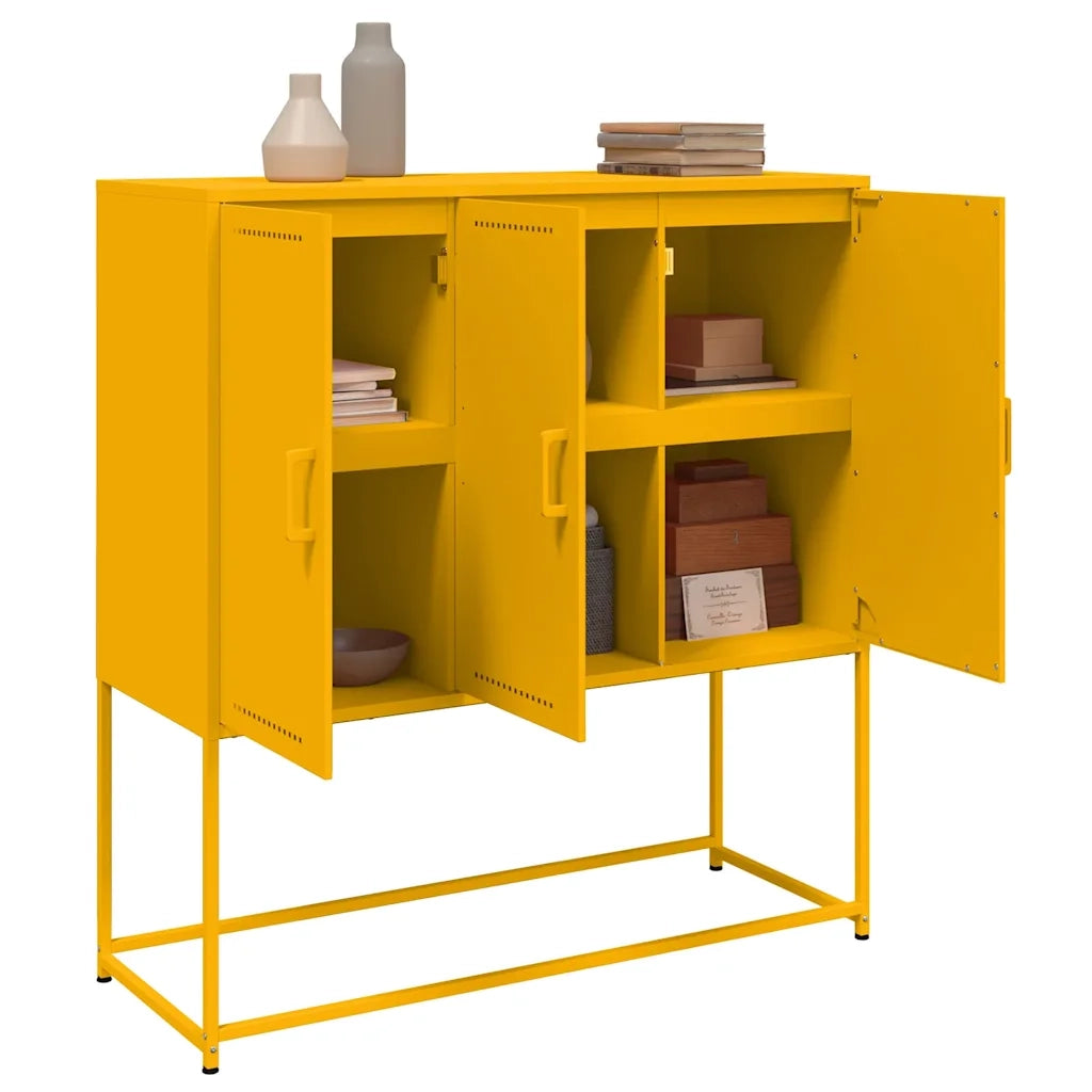 Credenza Giallo Senape 100,5x39x107 cm in Acciaio 846539