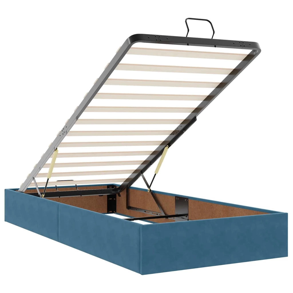 Letto Ottomano con Materasso e LED Blu scuro 200 x 200 cm 3457342
