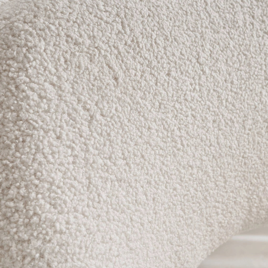 Sedia da ufficio bouclé con rotelle, bianco