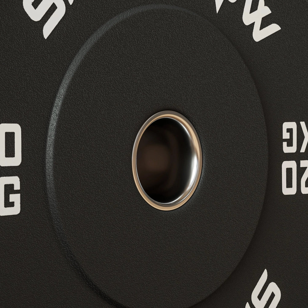 Set 2 Dischi Pesi da 20kg in Gomma con Foro da 2"/5 cm per Manubri e Bilancieri Nero