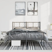Giroletto con Testiera e Pediera-Struttura Letto Metallo Nero 150x200 cm 842415