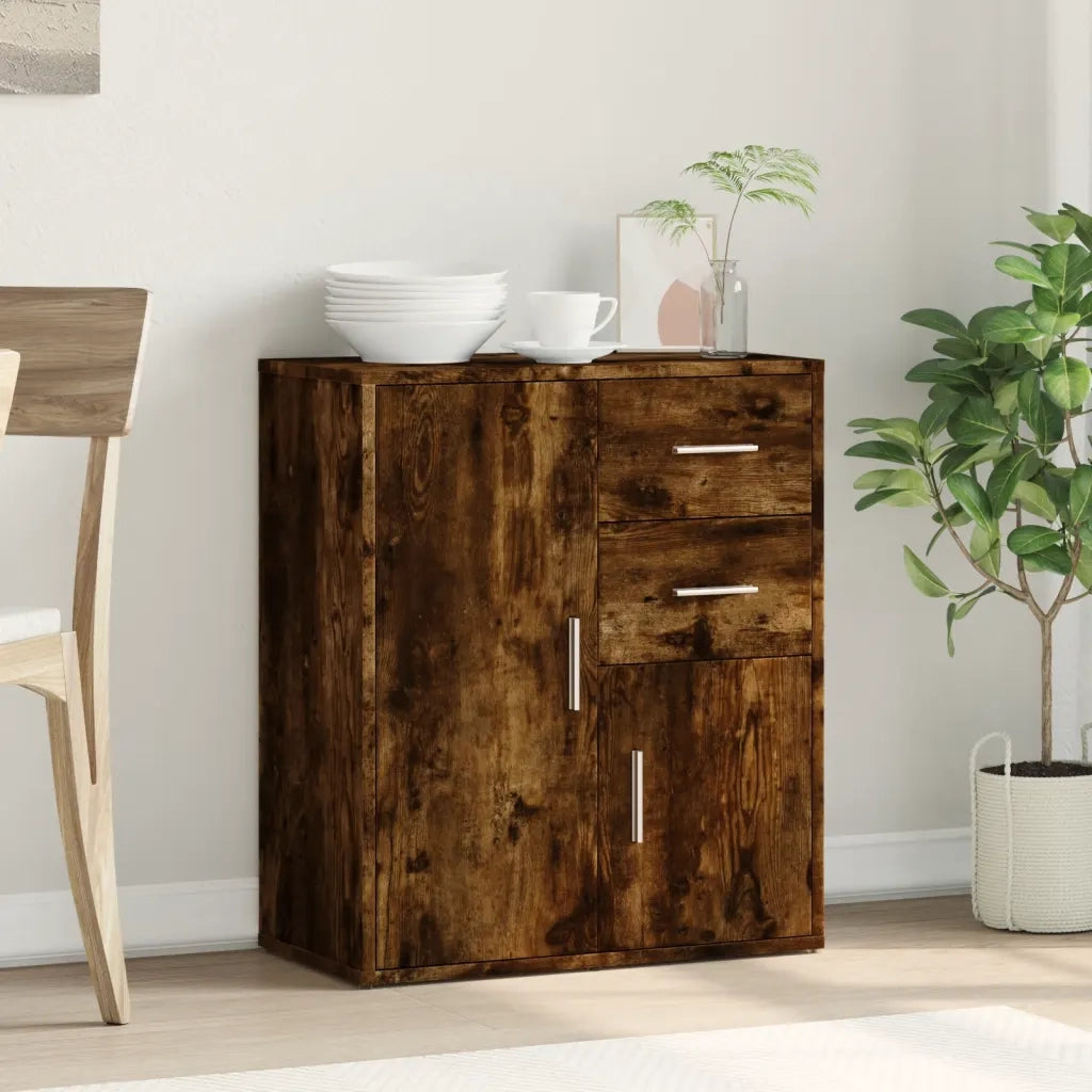 Credenza | Madia | Buffet da pranzo | Armadio da pranzo Rovere Fumo 60x31x70 cm in Legno Multistrato