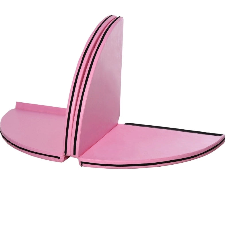 Tappetino rotondo per pole dance 150x150x5 cm in plastica rosa, pieghevole –