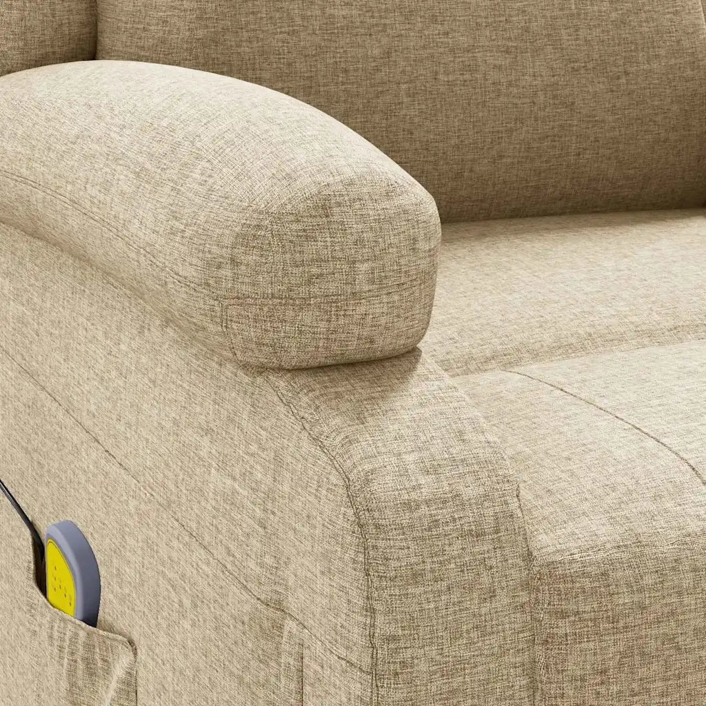 Poltrona Massaggiante | Sedia Relax Crema in Tessuto