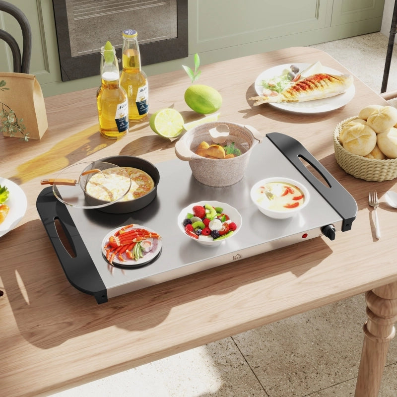 Scaldavivande da buffet da 6,8 litri, 300 watt, in acciaio inox, con termostato regolabile, ideale per feste, buffet e pasti in famiglia.