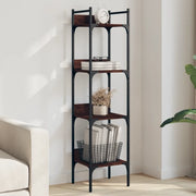 Libreria 4 Ripiani-Scaffale per Libri-Mobile di Stoccaggio Rovere Marrone 35x30x138,5 Legno Multistrato