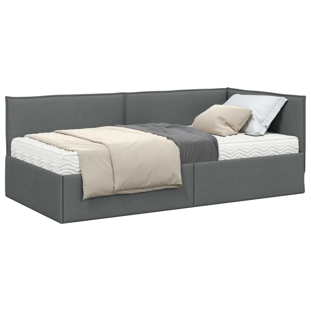 Struttura Letto Angolare con Materasso 2 pz-Giroletto con materasso Grigio Velluto 984783