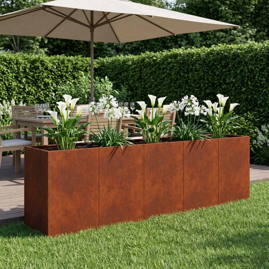 Vaso da giardino Ruggine 200 x 40 x 60 cm Acciaio Corten 8005903