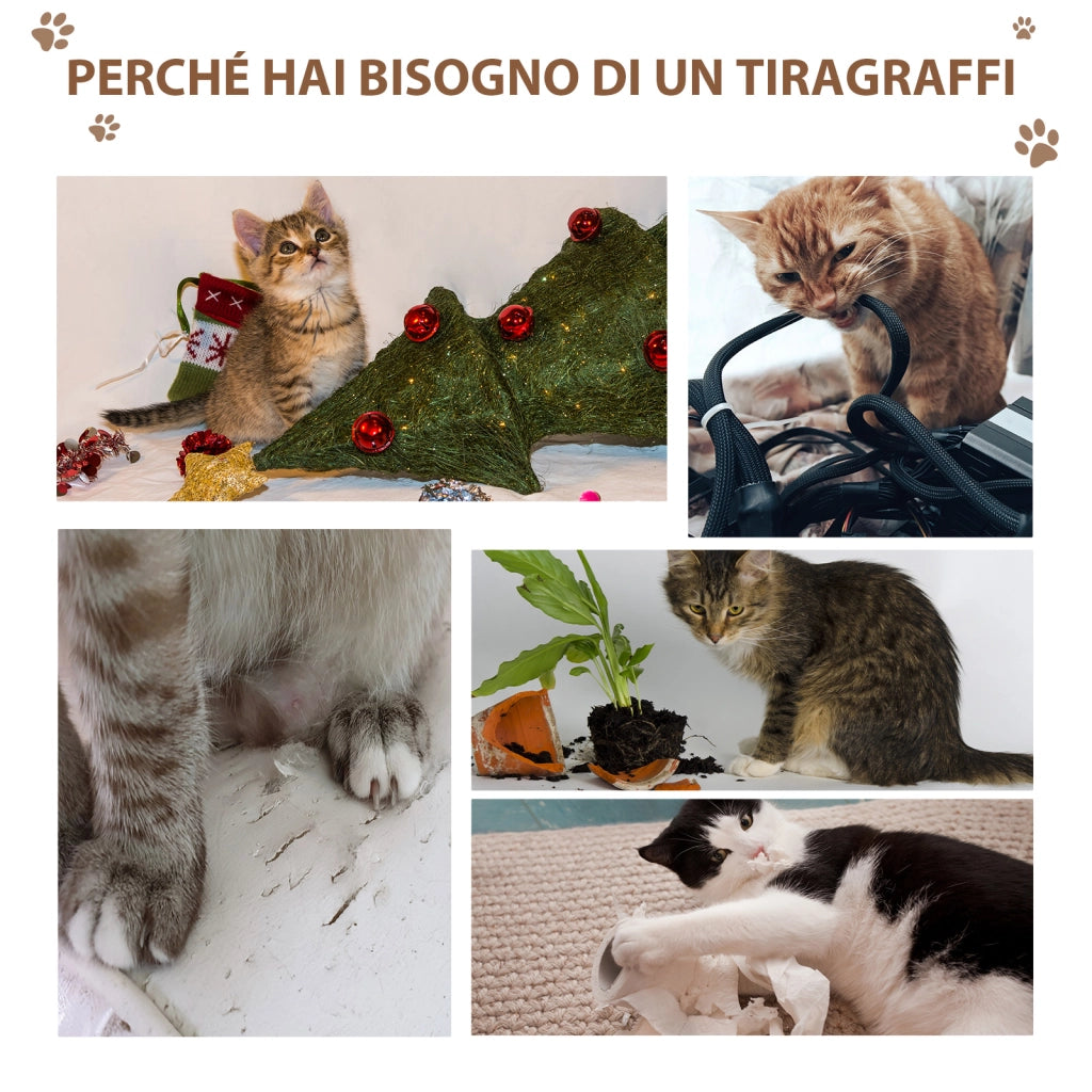 Tiragraffi Albero per Gatti con Cuccia e Pali in Corda ¨C Minimal ¨C Grigio