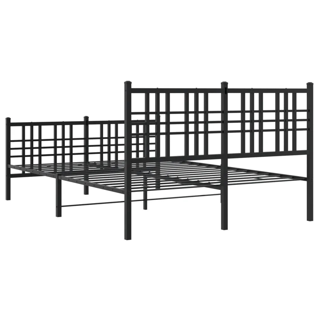 Giroletto con Testiera e Pediera-Struttura Letto Metallo Nero 120x190 cm 262823