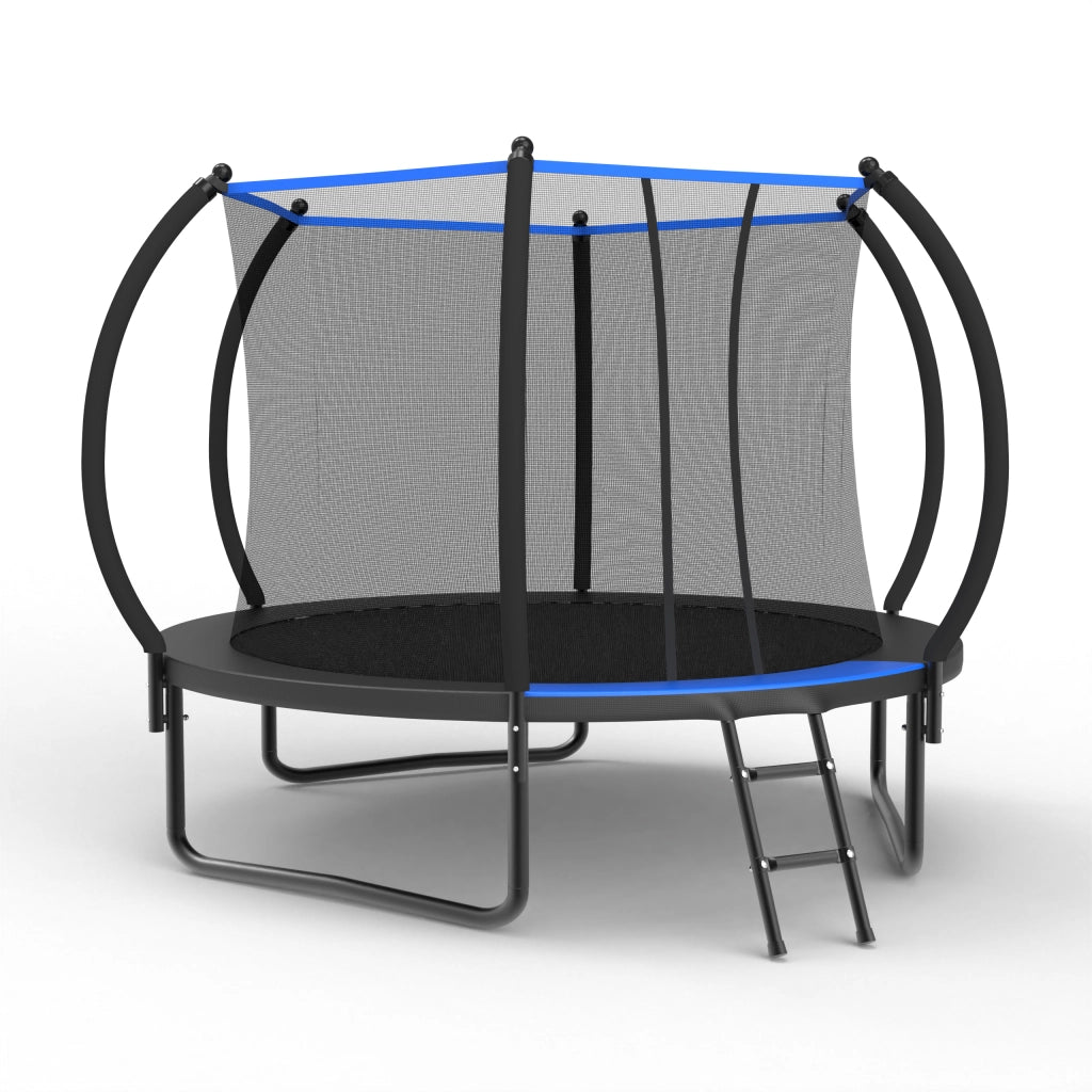 Trampolino 305 cm con Rete di Sicurezza; Acciaio; Nero e Blu