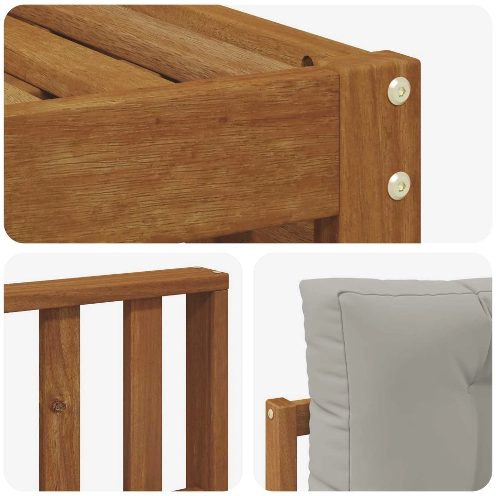Set di divani da esterno 4 pcs Grigio Naturale e Chiaro 3373251