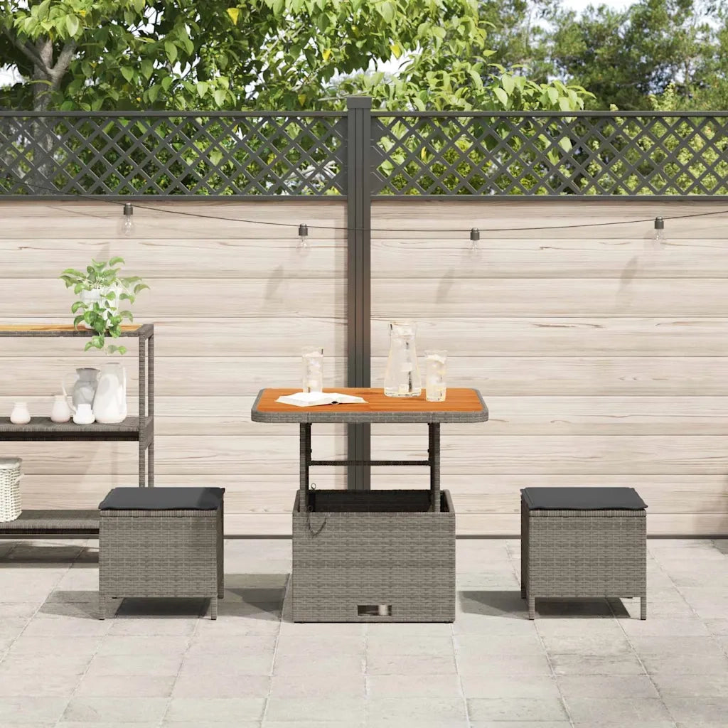 Set da Pranzo per Giardino | Set Salotto da Giardino Grigio polyrattan