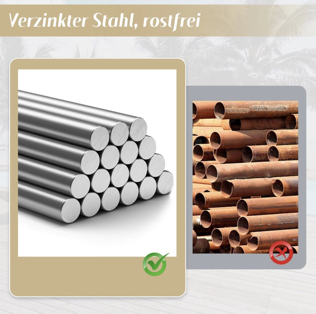 Set di 2 sedie da esterno beige con braccioli e cuscino