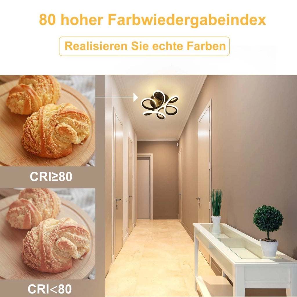 ZMH Lampada da soffitto LED nera design moderna elegante per interni