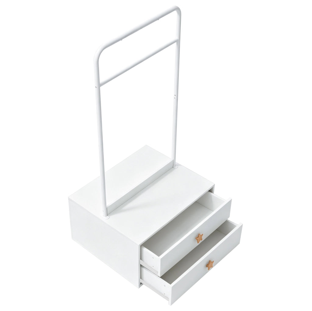 APPENDIABITI per bambini 70x55x168 cm con 2 cassetti Bianco