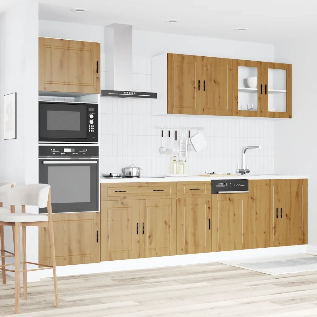 Set Mobili da Cucina 7 pz Kalmar Rovere Artigianale Truciolato 3314760