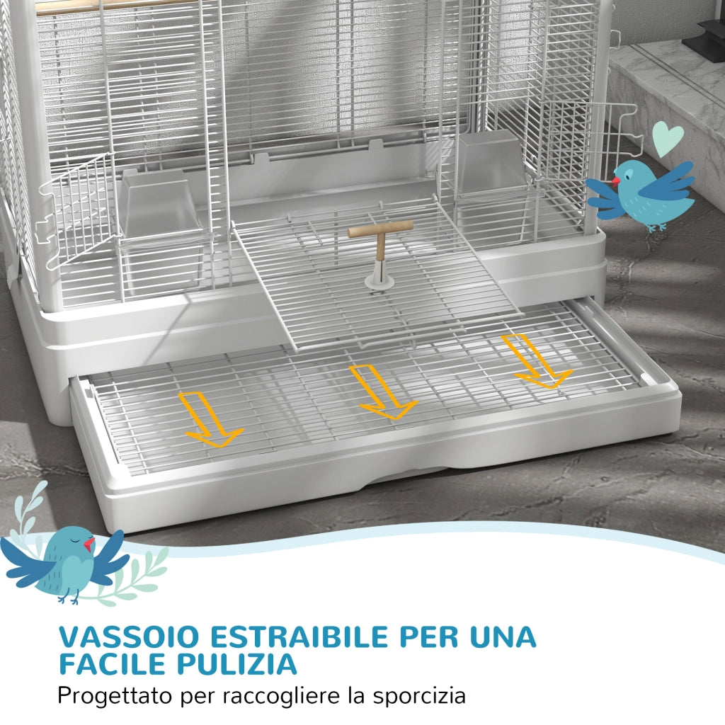 Voliera per Uccelli ¨C Minimal ¨C Bianco 61x36.5x98 cm