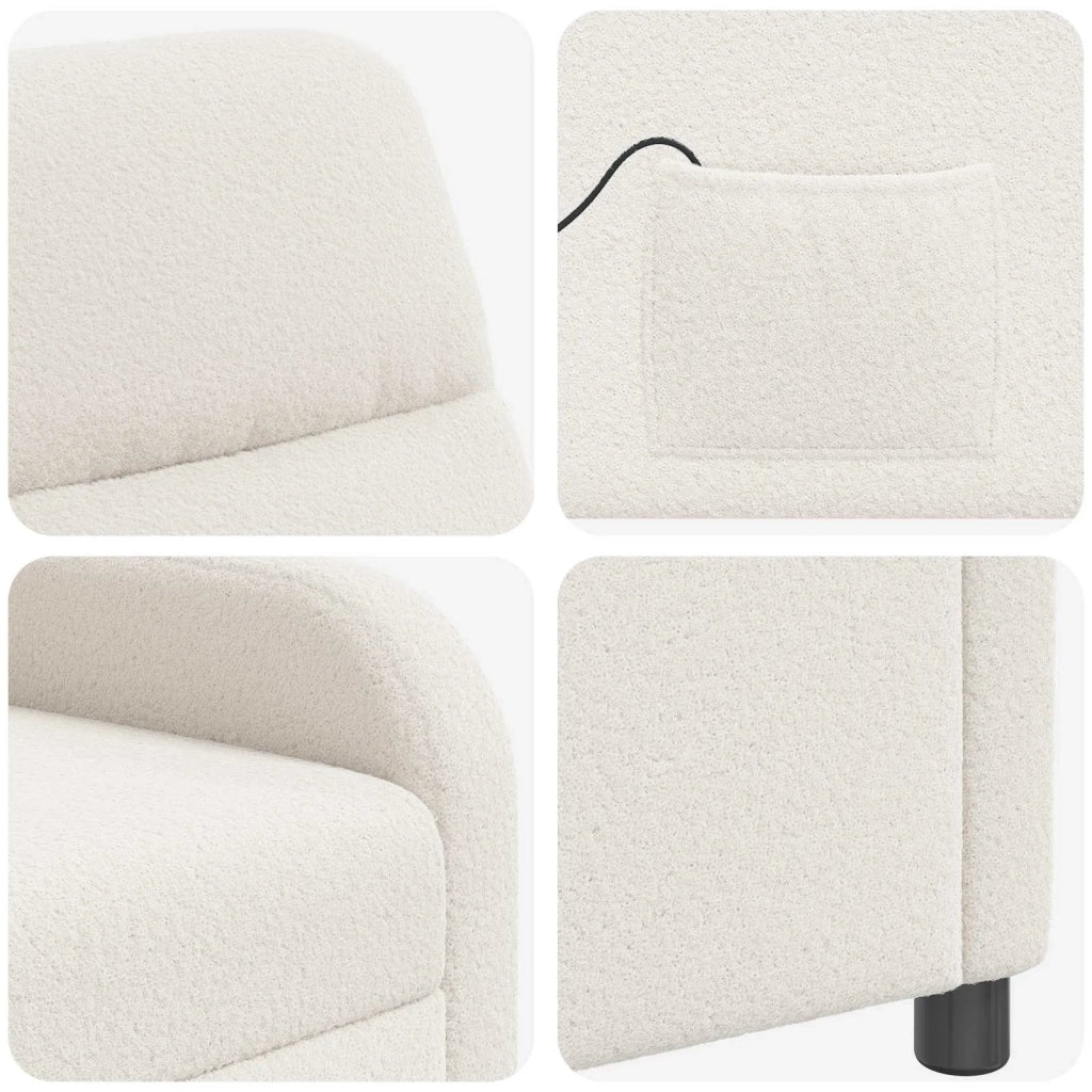 Poltrona Massaggiante Crema Bouclé 42034952