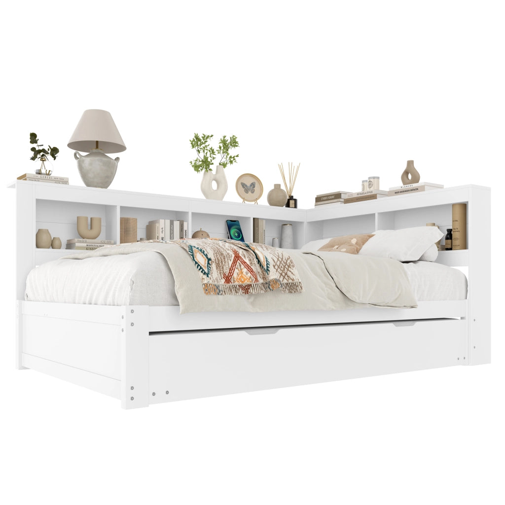 Letto divano 140 × 200 cm 2 posti; 2 cassetti; presa e 2 USB; con letto estraibile 90 × 190 cm; senza materasso