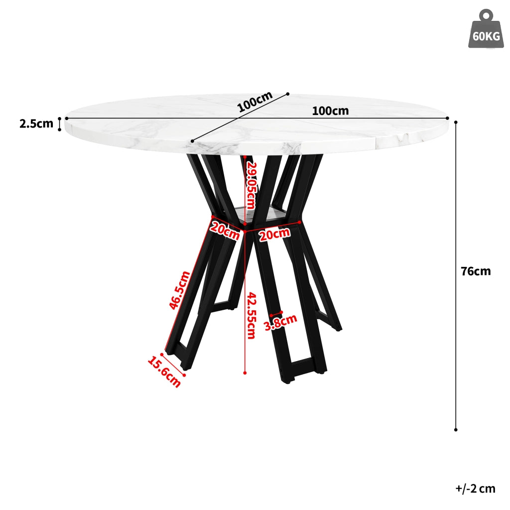 TAVOLO da pranzo 100x100x76 cm MDF Nero