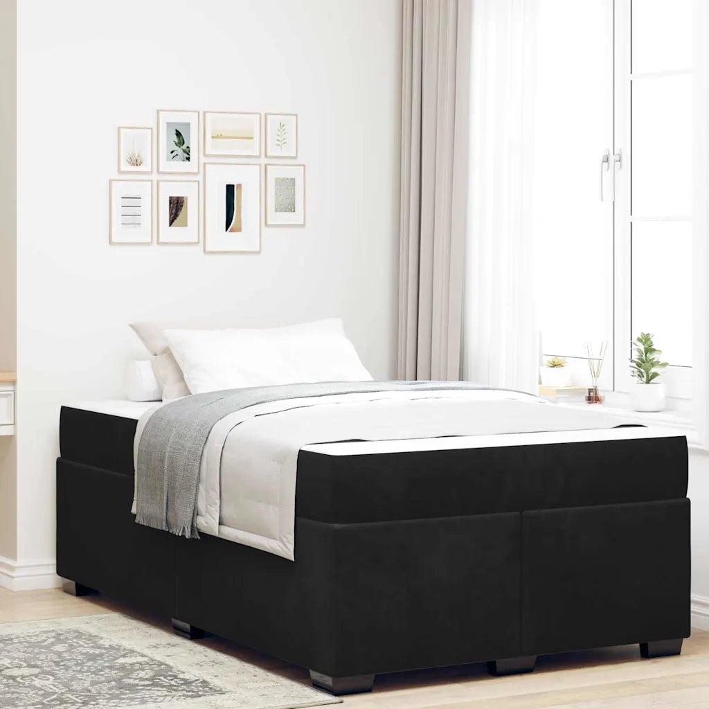 Struttura del letto con materasso Nero 120 x 190 cm Tessuto 3399280