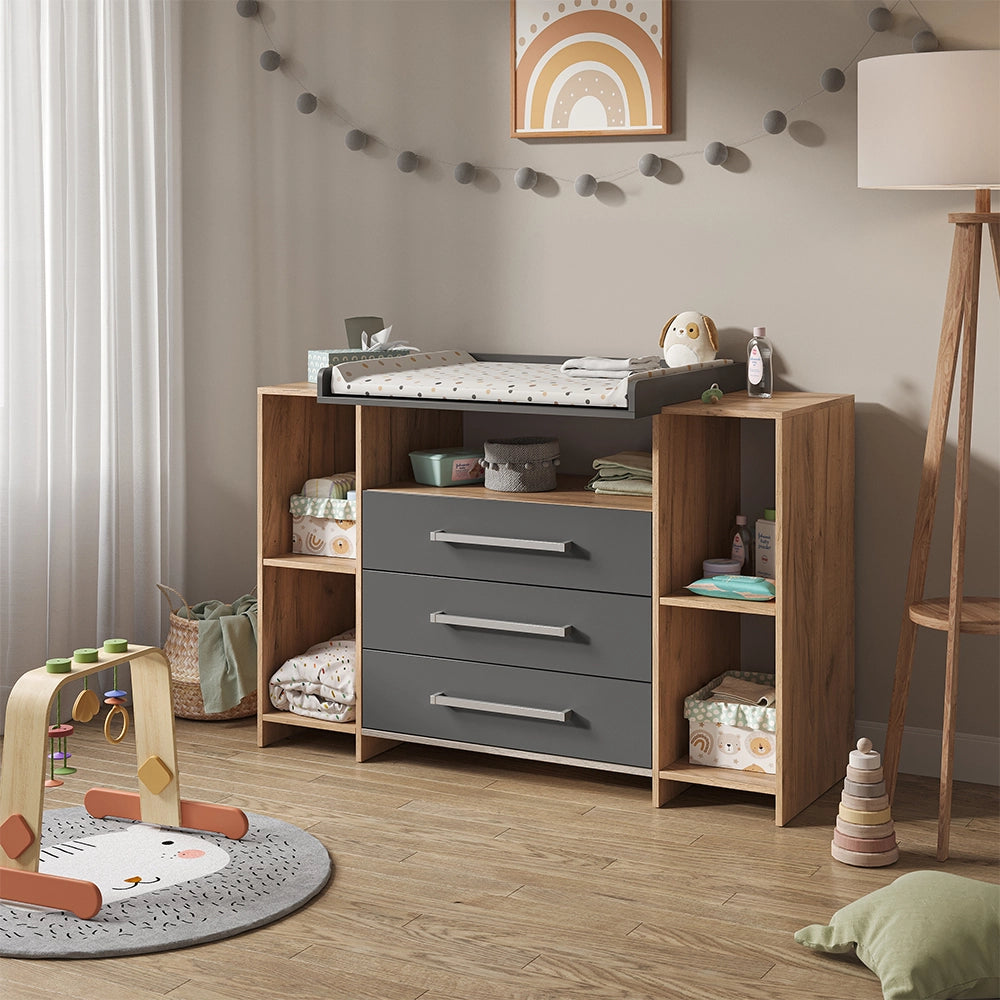 Vicco Fasciatoio Rovere 143 x 100 cm XL con cassetti