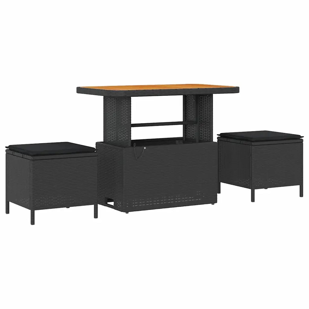 Set Divano da Giardino con cuscino 10 pcs Nero polyrattan 3362769