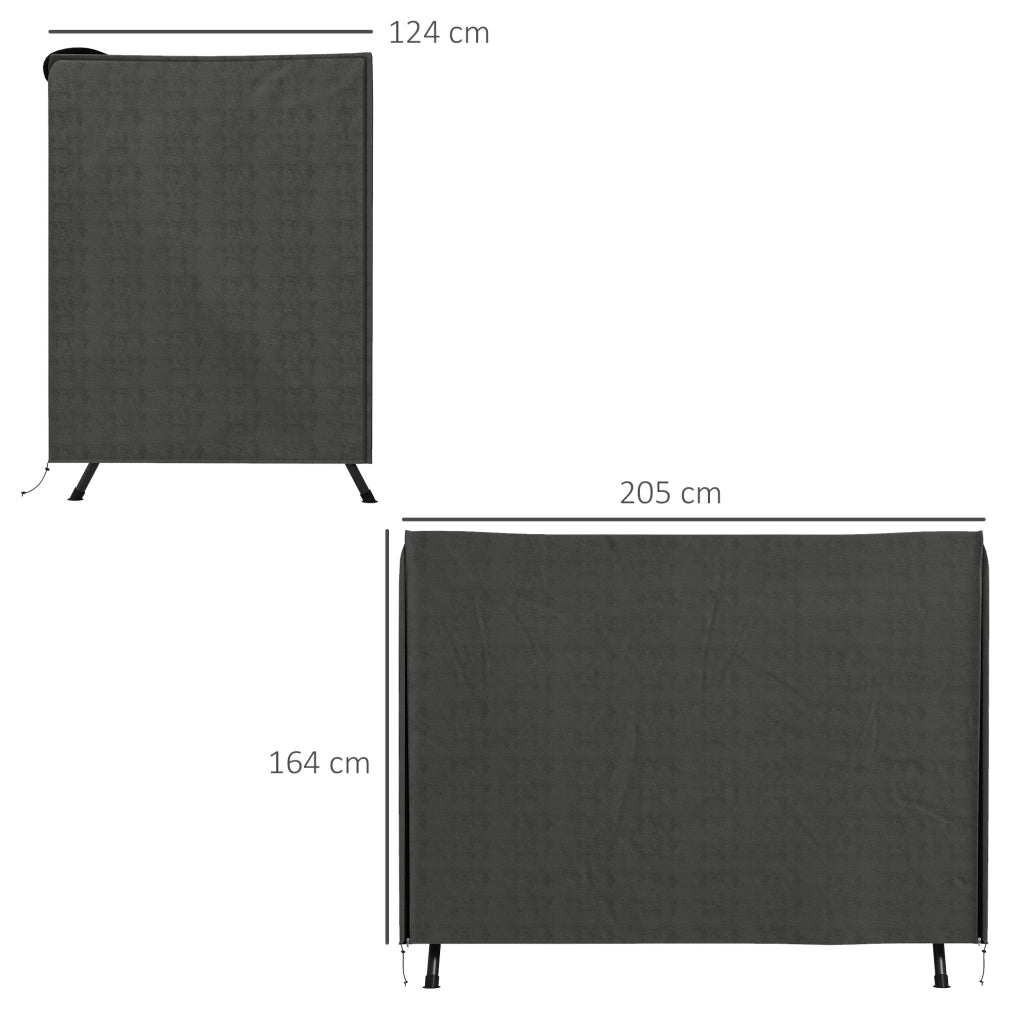Copertura per Dondolo da Giardino 3 Posti in Tessuto Oxford 600D Resistente all'Acqua e UV 205x124x164 cm Grigio Scuro