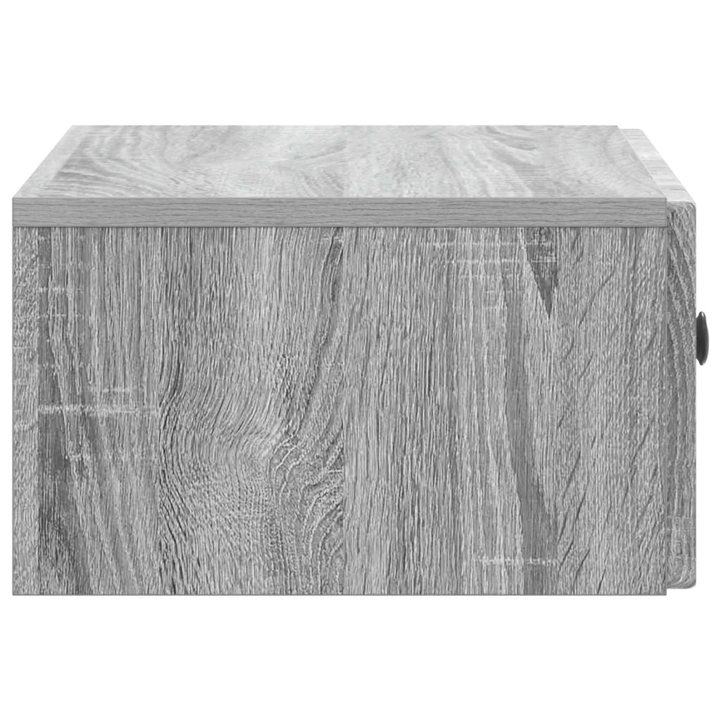 Set di 2 Comodini | Armadio da Notte | Mobiletto da notte a muro Grigio Sonoma 49 x 34,5 x 20 cm