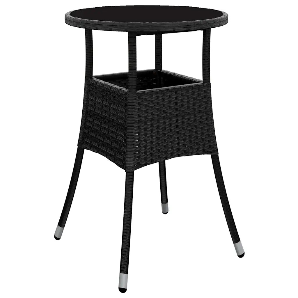 Set da Pranzo per Giardino 3 pcs Nero polyrattan 3334941