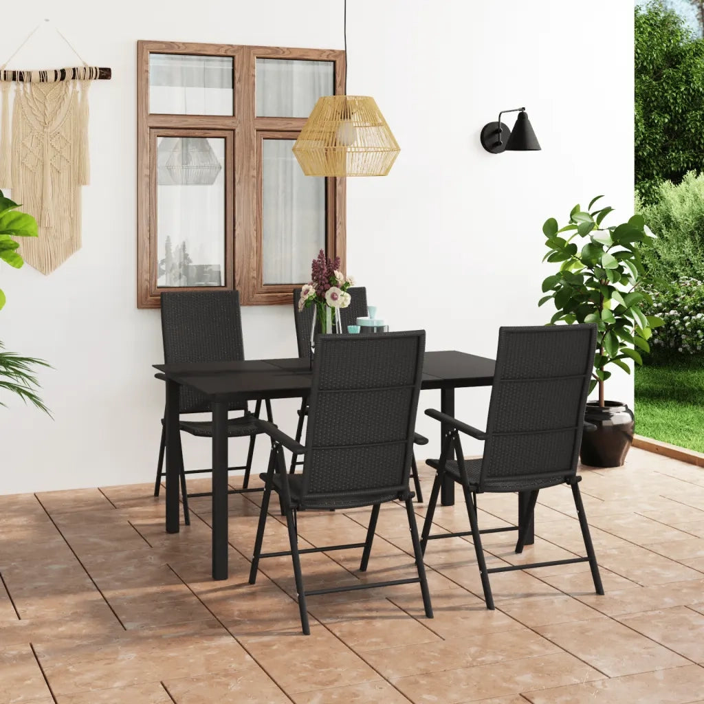 Set da Pranzo da Giardino 5 pz Nero 3060048