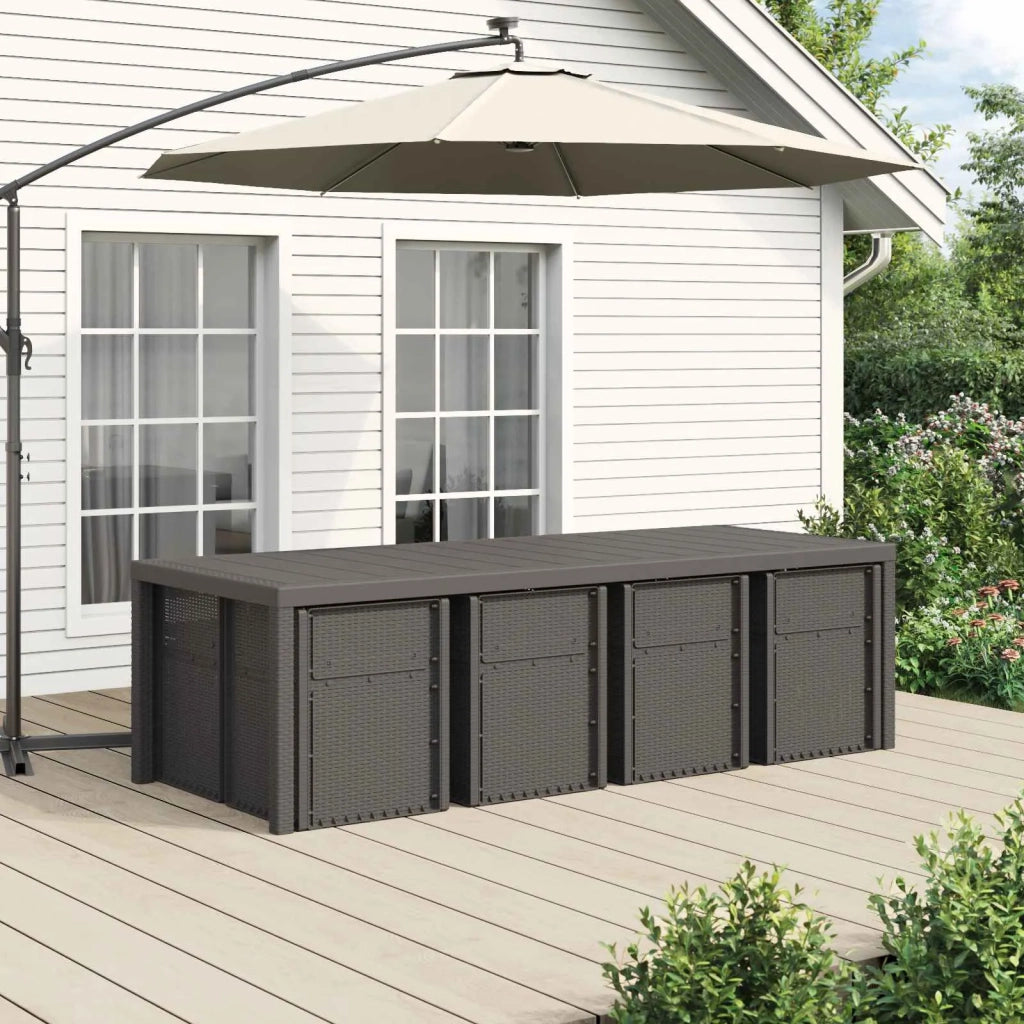 Set da Pranzo per Giardino 9 pcs Grigio chiaro e Antracite PP 3430100