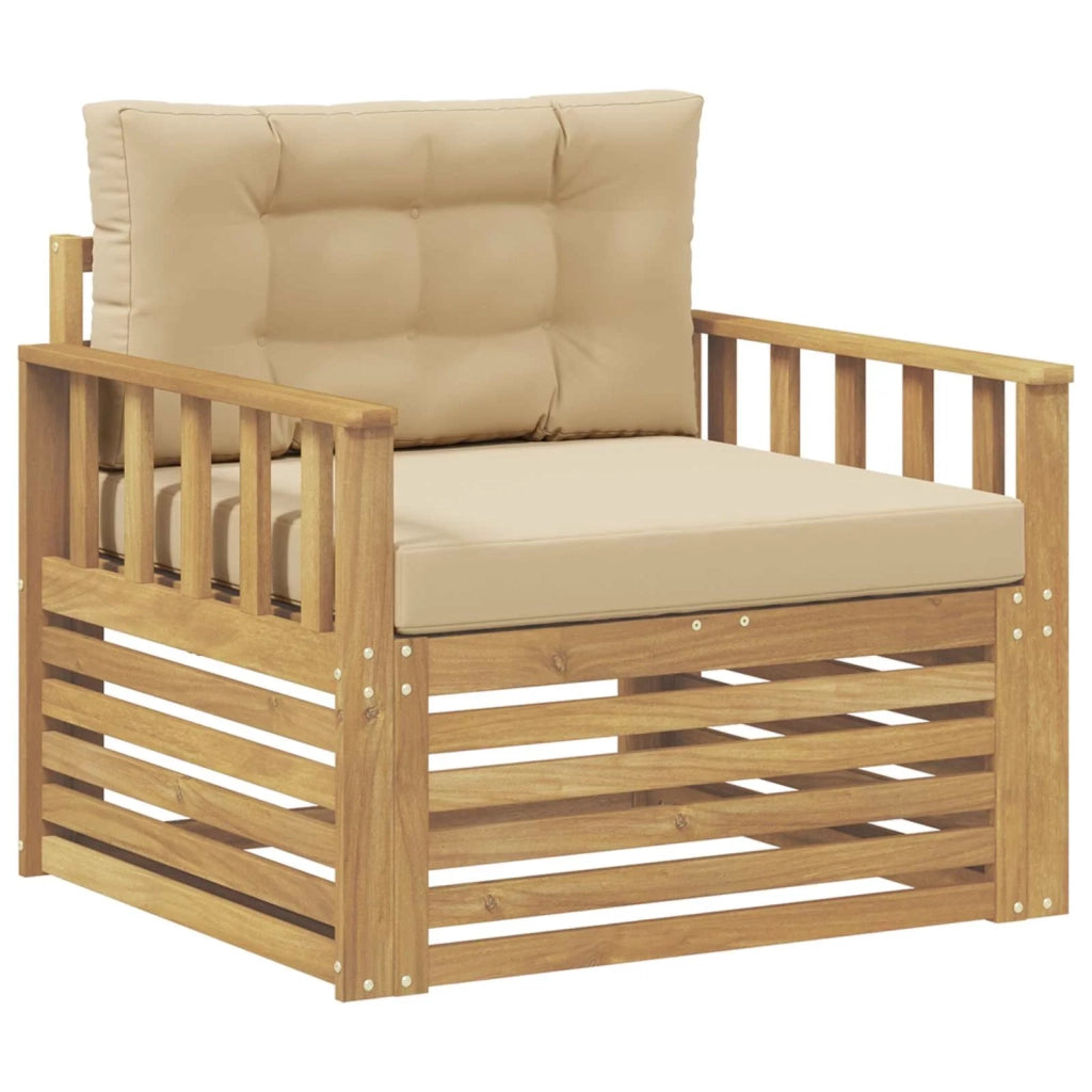 Divano da esterno Poliestere Bianco e beige 3439130