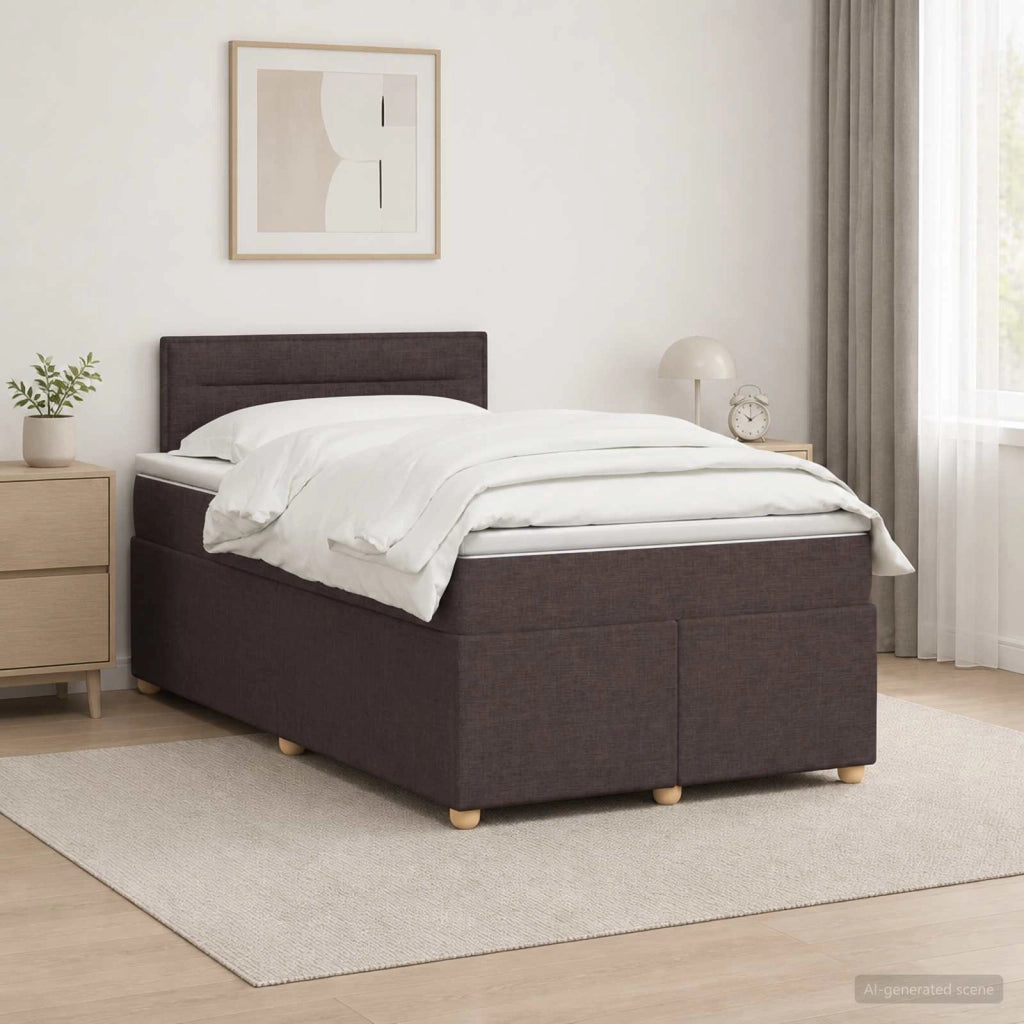Letto box spring con materasso Marrone Scuro 120 x 200 cm 3452390