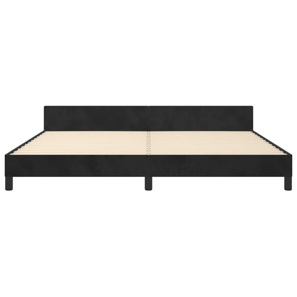 Giroletto senza Materasso-Struttura Letto Nero 200x200 cm in Velluto 900155