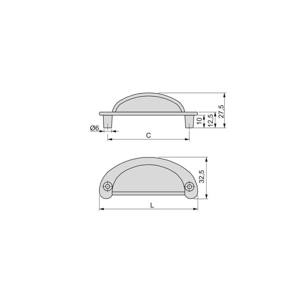 Maniglie per Mobile Interasse 64 mm Zama Bronzo 20 Pezzi Emuca