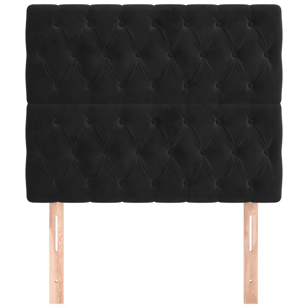 Testiera | Testata Nera 90x7x118/128 cm Velluto
