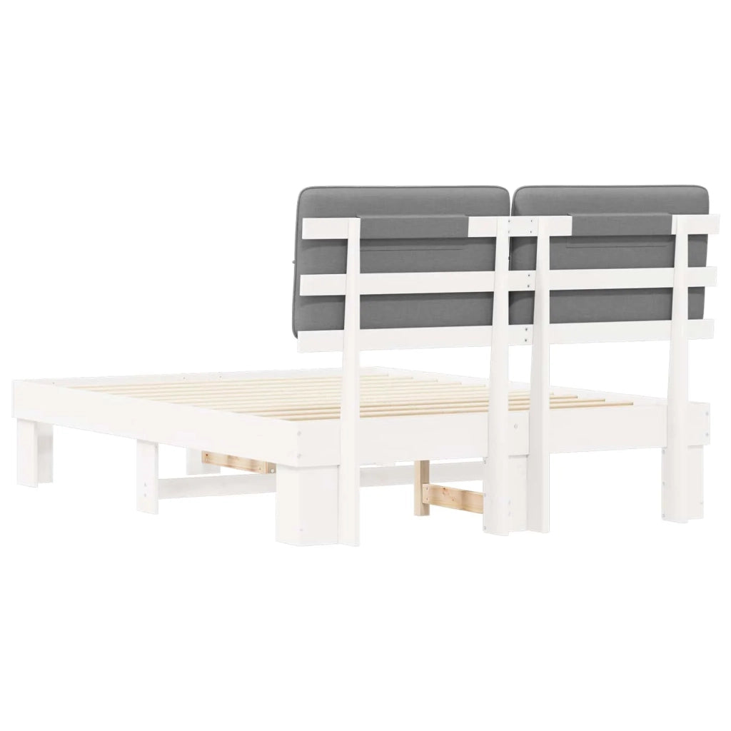 Letto con Testiera Rivestita Grigio chiaro 140 x 200 cm 877418