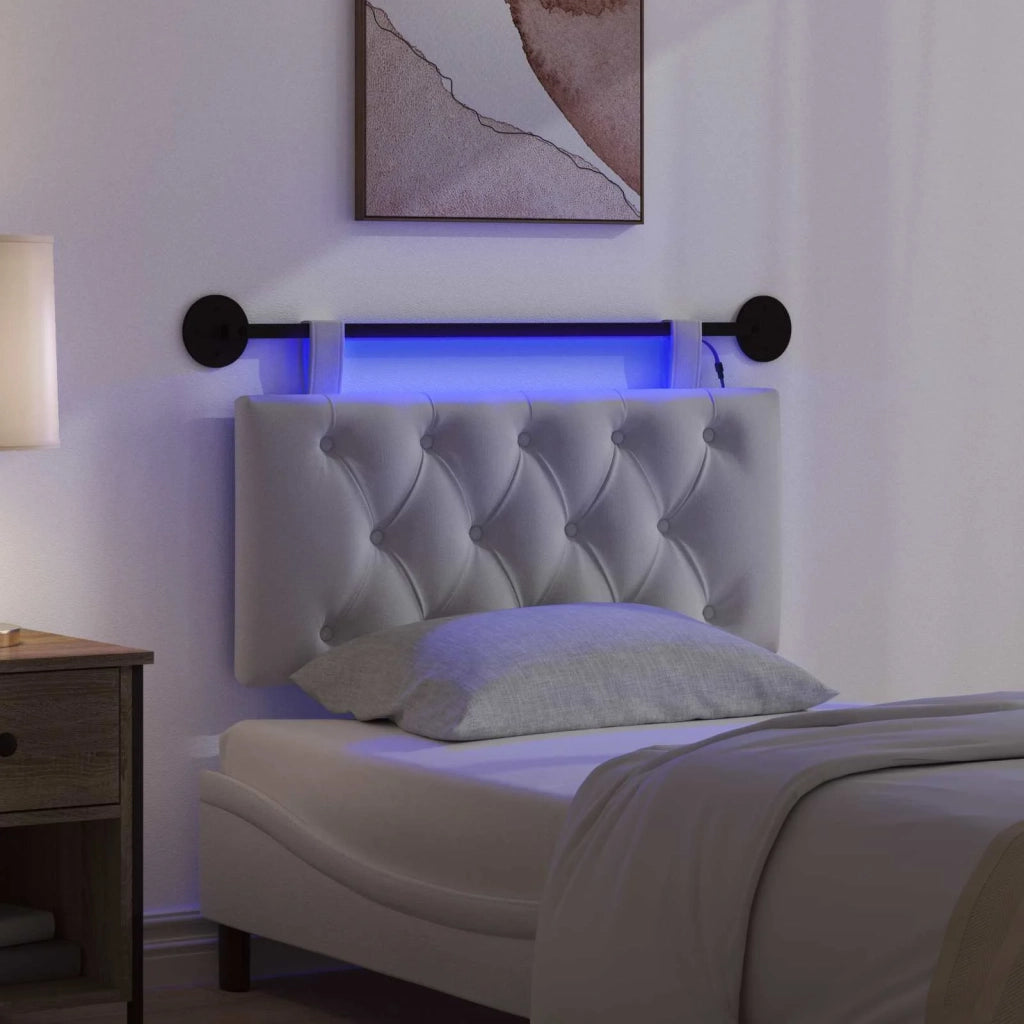 Testiera | Testata sospesa Con luce LED Bianco Tessuto