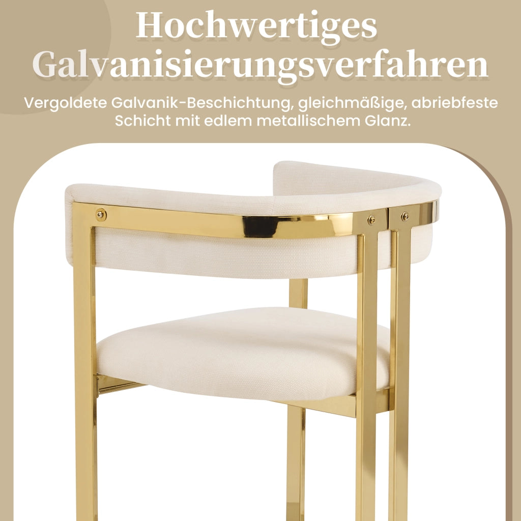 SEDIA da pranzo Set da 4 pezzi 60x50x76 cm Chenille Beige e Oro