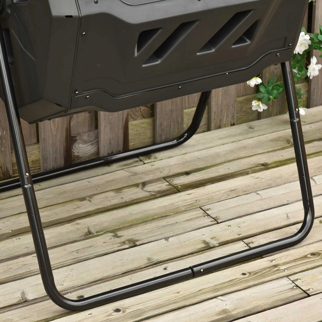 COMPOSTER A 2 CAMERE ROTANTE 160 L NERO