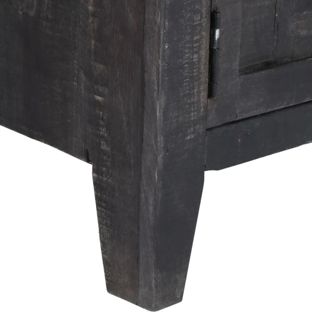Mobile Porta TV Nero 118x30x40 cm in Legno Massello di Mango 247985
