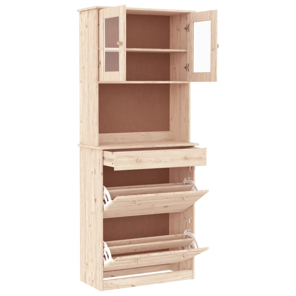 Credenza | Madia | Buffet da pranzo | Armadio da pranzo ALTA 77x35x188 cm in Legno Massello di Pino