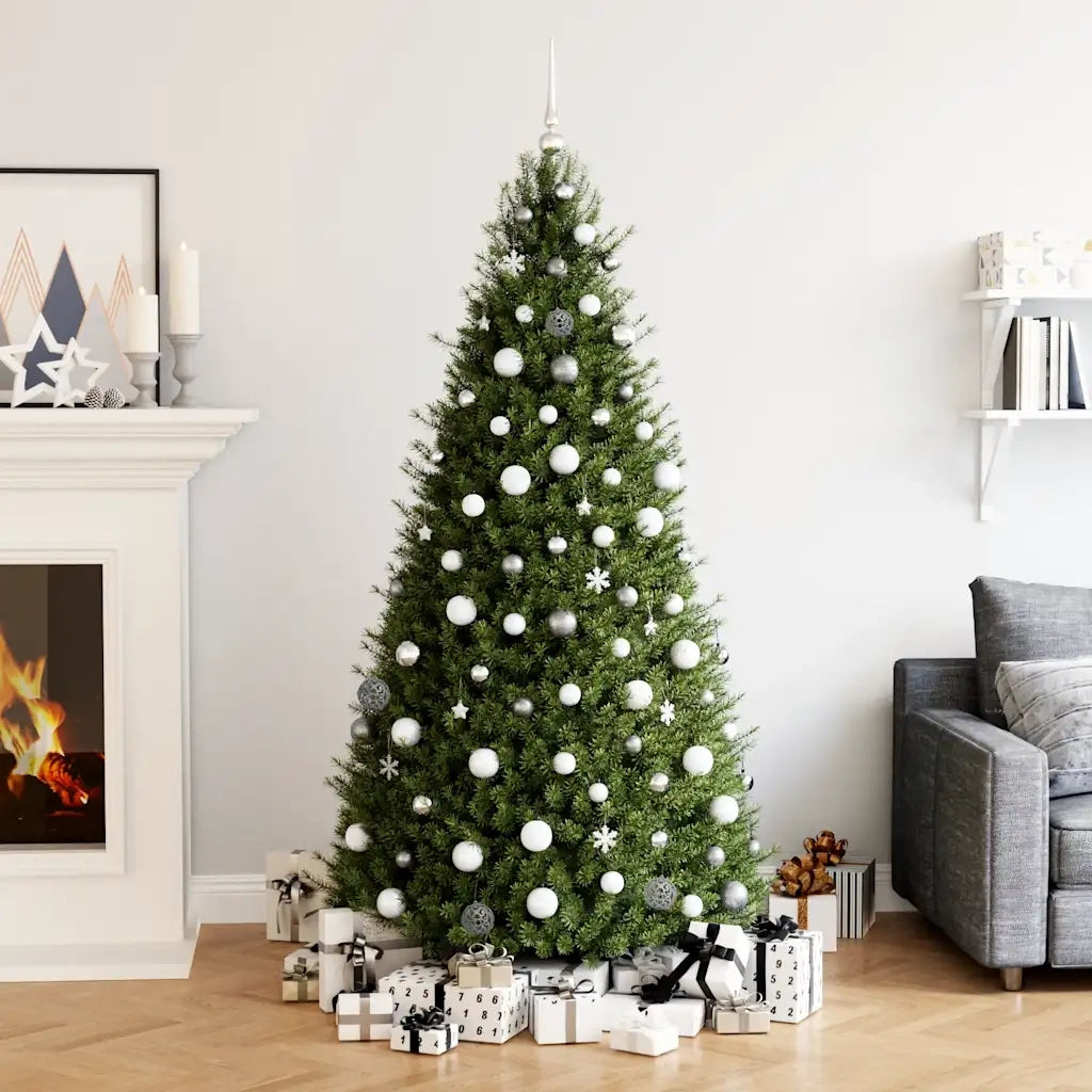 Set Palline di Natale 111 pz Bianco e Grigio in Polistirene 356113