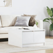 Tavolino da Salotto con Cassetti-Tavolino da soggiorno-Tavolo Bianco 70,5x70x40 cm