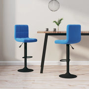 Sgabelli da Bar 2 pz Blu in Velluto