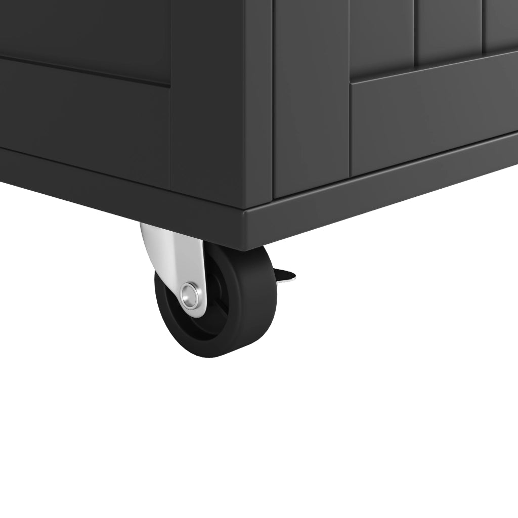 Isola cucina con ruote 102×45×92 cm, mobile multifunzione in MDF effetto legno, nero